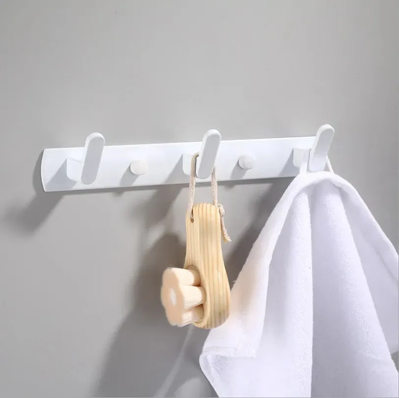 Handdoekhouders Zwart Wit Robe Hook Badkamer Keukenhanddoeken Tas Hat Hook Wandmontage Kleding Kapstok Hanger Home Balkon Hardware 230926