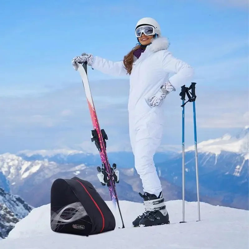 Machados de gelo grandes grossos botas de neve de esqui saco capacete de skate portátil levar sapatos de ombro antiderrapante para acessórios de snowboard preto 231005