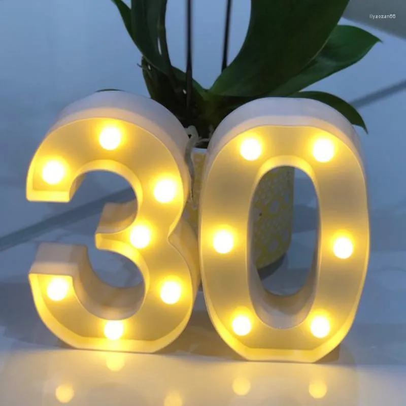 Décoration de fête JQSYRISE 2 pièces 18 21 30 40 50 ans LED veilleuse adulte anniversaire mur debout lampe suspendue anniversaire fournitures pour la maison