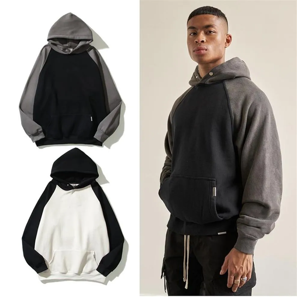 Designer män kvinnor hoodie ny mode tröja hip hop lapptäcke färg retro high street hoodie hoodie hoodie hastighet och vinter lyx lång SL298L