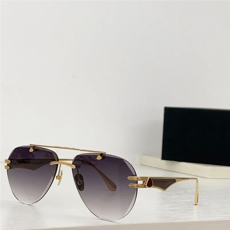 New fashion design pilot sunglasses Z35 exquisite K gold frame rimless cut lens simple and popular style high end outdoor uv400 protection glasses