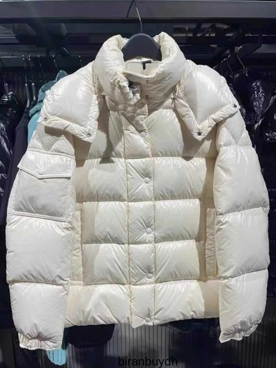 Monxxxx Down Jacket 2023 Mengjia Coat 70 -årsjubileum Dubbel Label Maya Male och kvinnliga älskare samma ljusa ansikte förtjockad vinter