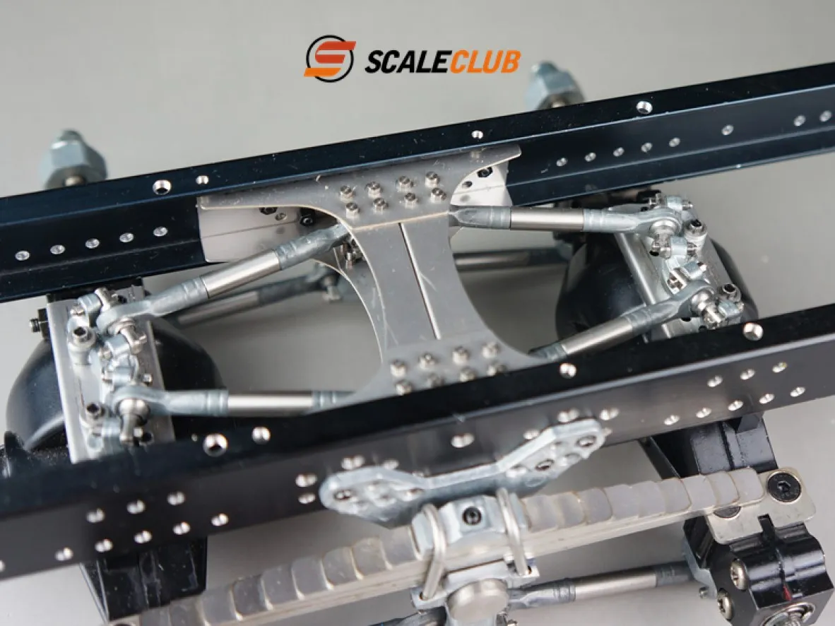 Modèle Scaleclub pour tracteur Tamiya 1/14, Simulation de tête de boue en métal, Suspension arrière à deux essieux, Suspension Qianqiu