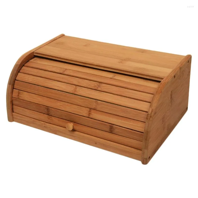 Wooden Bamboo Bread Bin Ikea With Storage Holder For Plates And Roll