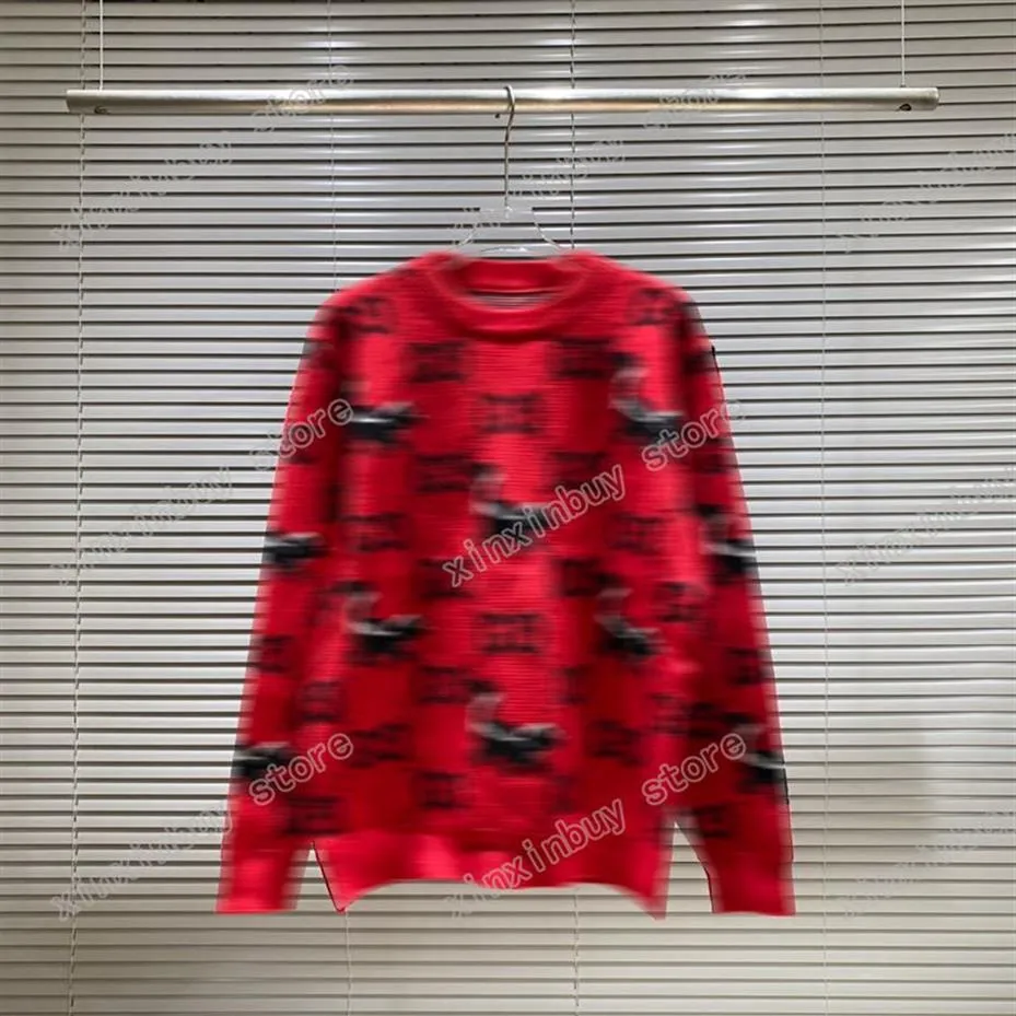 Xinxinbuy Men Designer bluzie kaptur Sweatre wiewiórka jacquard haft haftowe listy paryskie bawełniane kobiety czarne czerwone czerwone s-2xl282e