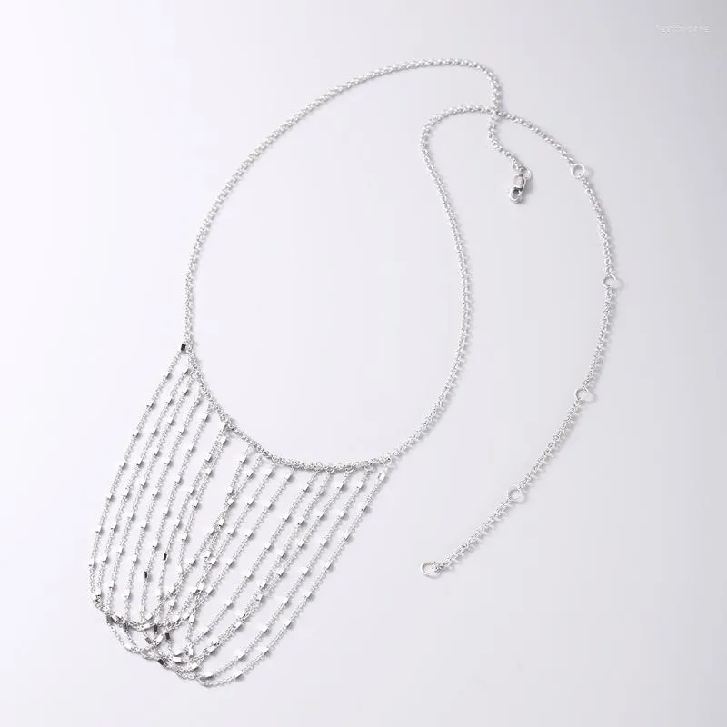 Kedjor Kinel 925 Sterling Silver Original Certifierad Tassel Long Pendant Necklace For Women Simple Fashion Korean smycken Tillbehör