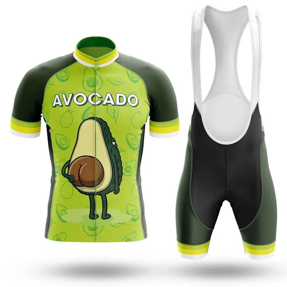 Wielertrui Sets 2023 Mannen Avocado Set Bib Shorts Pak Fietskleding MTB Downhill Racefiets Kits Kleding 230928