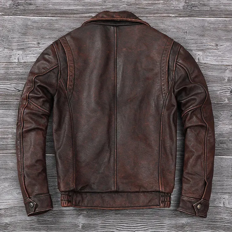 Vintage Kohls Mens Leather Jackets Faux Air Force Flight Jacket Top Layer Cowhide Distressed Finish Redbrown Corium Coats 2023 From Deng03 234.73 DHgate.Com
