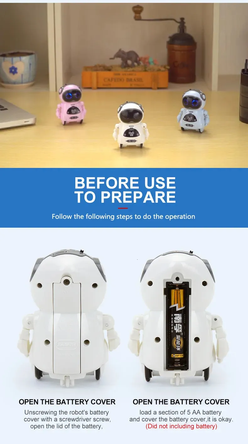 939A Pocket Tiny Robot Interactive Dialogue Speech Recognition Singing Dancing Telling Story Perfect Kawaii Gift For Boys And Girls 230928 From Tuo08 12.76 DHgate.Com