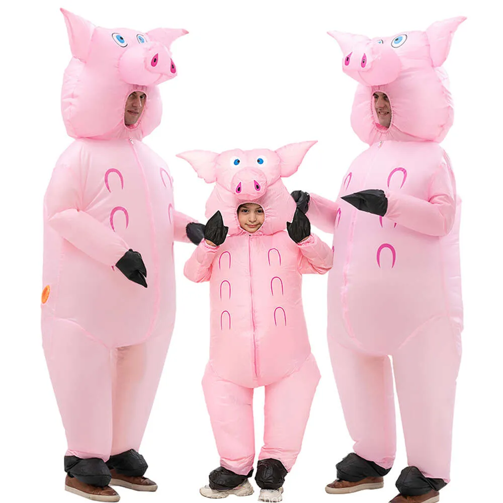 Mascot Costumes Mascot Cute Pink Big Eared Pig Iatable Costume Halloween Carnival Birthday Party Holiday Gift Cartoon Anime Doll Set