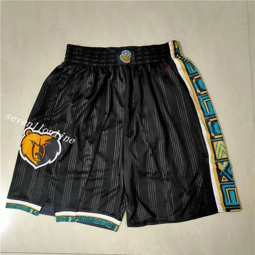 Heren team basketbal kort Just Don Memphis Sport gestikte shorts Hip Pop broek met zak rits joggingbroek in maat S-Siz287P