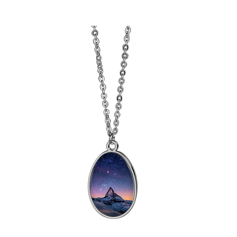 Sublimation Necklace Oval Pendant with Blank Aluminum Sheet for DIY Dye Sublimation Heat Transfer Printing Jewelry Pendant with Chain