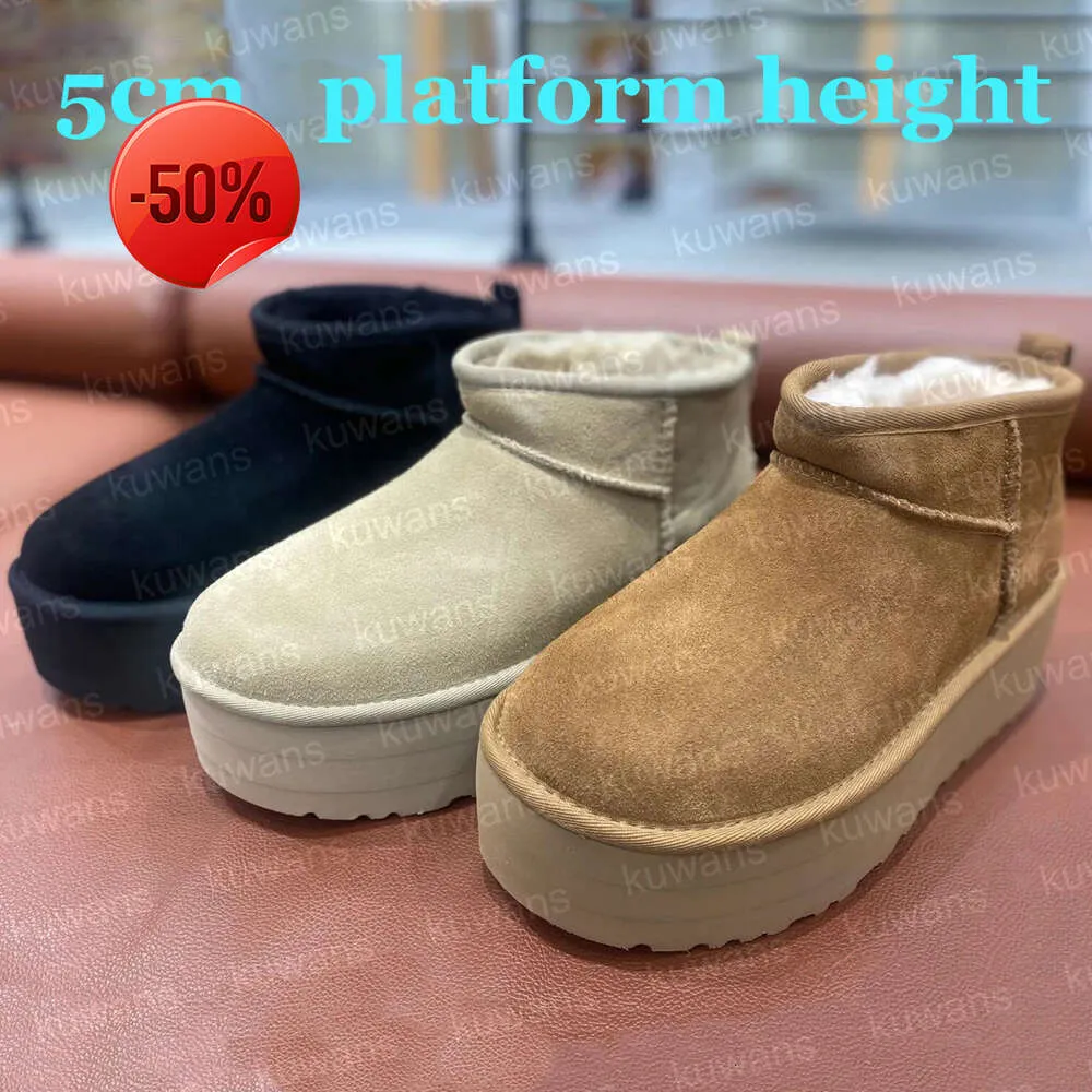 5cm plattformshöjd kvinnor klassisk ultra mini plattform boot australisk vinter snö designer tasman tazz päls stövlar tofflor ankel sherpa tröja