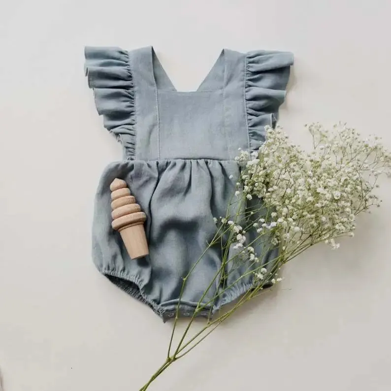 Agave Linen Vintage Romper, ba