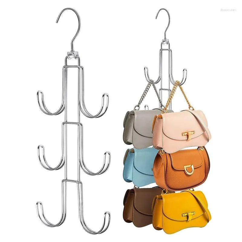 Haken, Geldbörsen, Kleiderbügel, Organizer für Schrank, 3er-Pack, Metallhalter, platzsparende Taschenaufbewahrung, Haken zum Aufhängen von Handtaschen, einfach zu bedienen