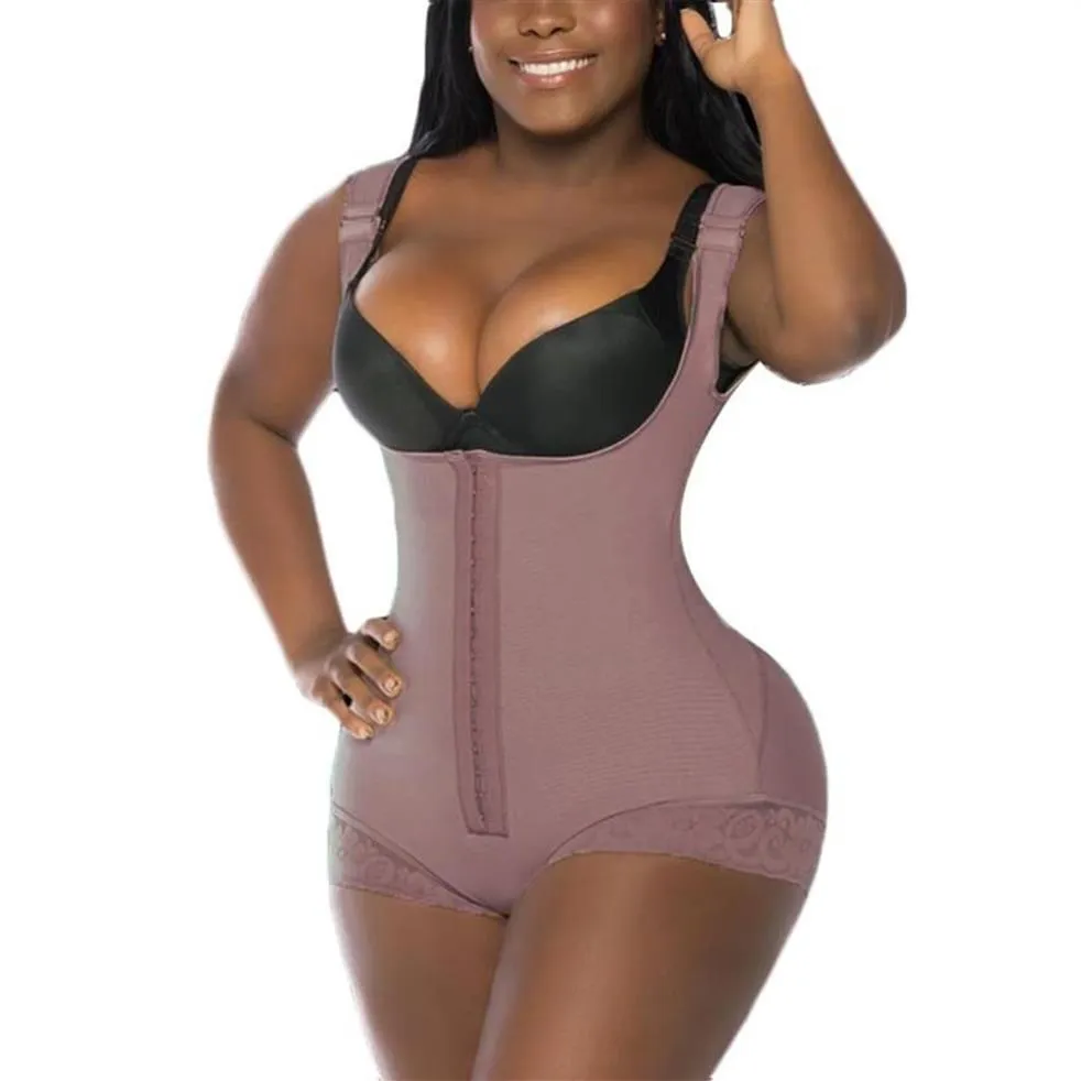 Women's Shapers Fajas Colombianas Post Shapewear Adjustable Shoulder Strap With Strong Compression Slimming Bodysuit Plus Siz297r