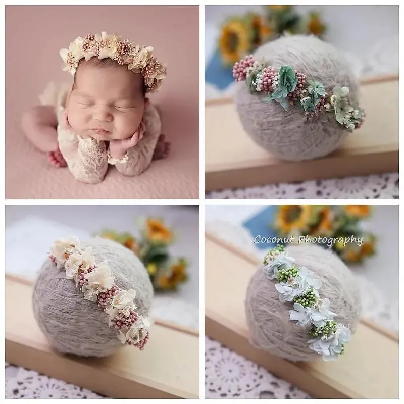 Haarschmuck Baby Stirnband Blume Kunststoff Girlande Vollmond Pografie Requisiten Hundredday Po Shooting 231008
