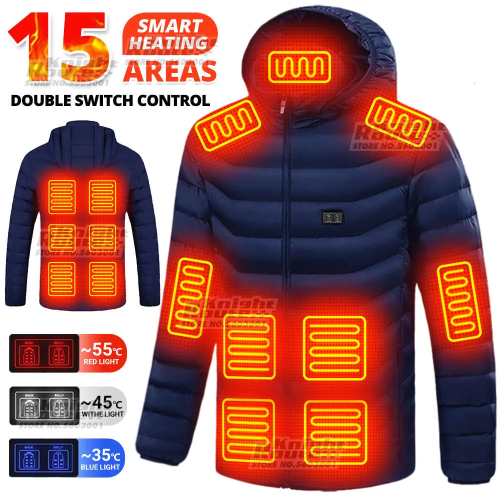 Men Autumn Winter Smart Heating Vest Areas Heated Jacket Women Outdoor Flexible Thermal Warm Camping Skiing