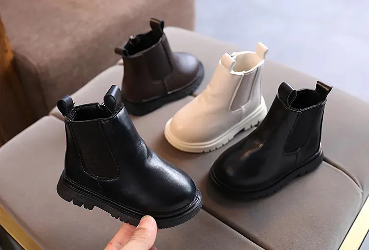 Boots Size 21-30 Kids PU Leather Boot Warm Autumn Winter Children's Shoes Princess Girls Anti Slip Foot Warmer Snow Boots 231005