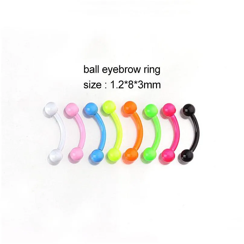 Nose Rings Studs 10Pc/Lot Color Mixed Card Ball Nose Ring Stainless Steel Labret Lip Piercing Jewelry Women Fashion Drop Delivery Dhdbw