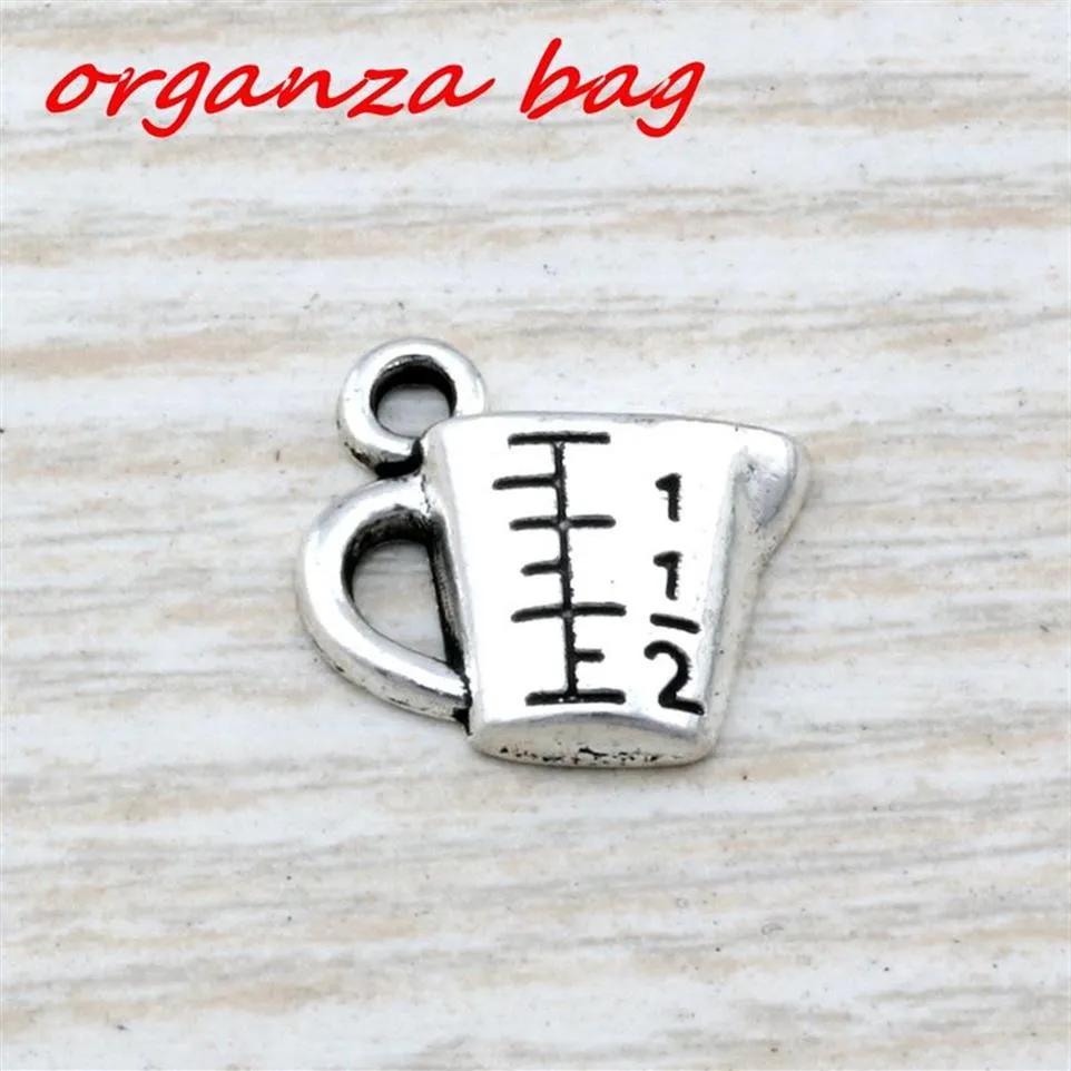 MIC 200st Ancient Silver Zink Eloy Measuring Cup Charm Pendants 14x 13 5mm DIY Jewelry A-105281R