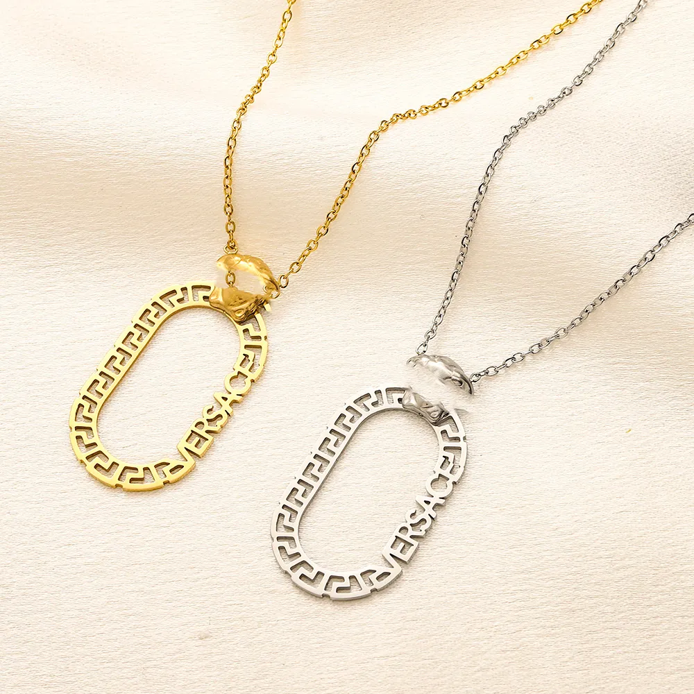 Luxury Designer 14K Gold Plated Stainless Steel Vintage Pendant