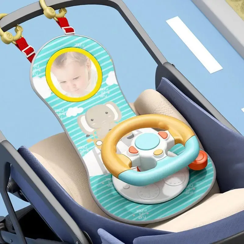 Intelligentiespeelgoed Verstelbaar babyautostuurspeelgoed met spiegel 360 graden draaibare versnelling Simulatie Rijden Voor auto Achterbank Jongen Meisje Geschenken 230928