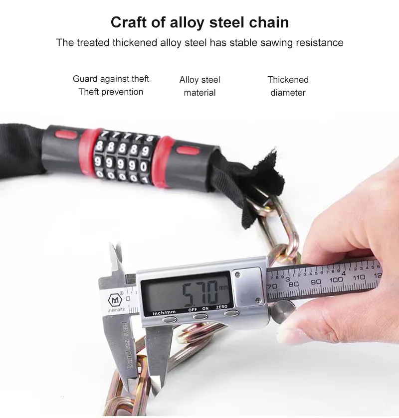 Portable Anti Theft Kryptonite Bike Lock Lock 5 Digit Safety Chain For