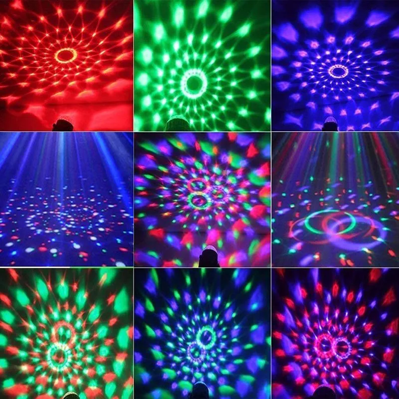 Laser Projector Light Mini RGB Crystal Magic Ball Rotating Disco Ball Stage Lamp Lumiere Christmas Light for Dj Club Party Show