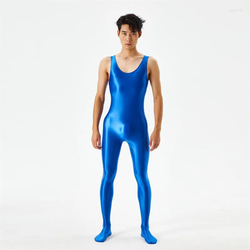 Homens Body Shapers Sexy Mens Brilhante Maiô Swimwear Vest Teddies Bodysuit Bodystockings Sedoso Terno Completo Macacão Sportwear