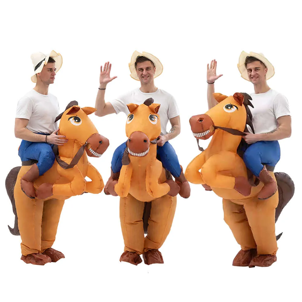 Mascot Costumes Cowboy Riding Horse Iatable Costume Halloween Carnival Party Stage Show Masquerade Riding Game Competition Toy Clothes