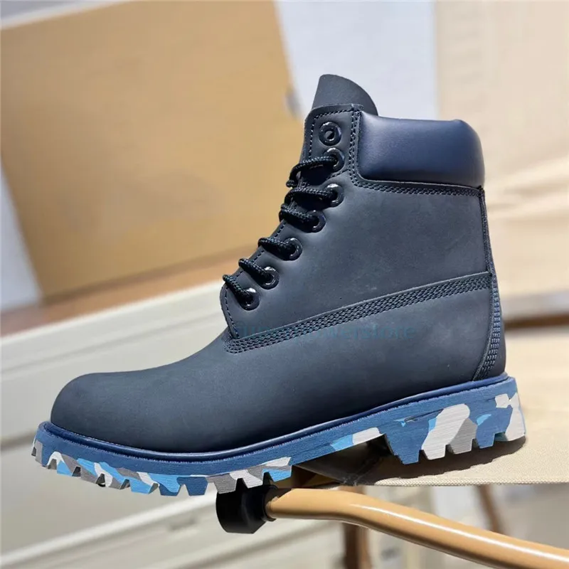 Blue camo timberland boots clearance