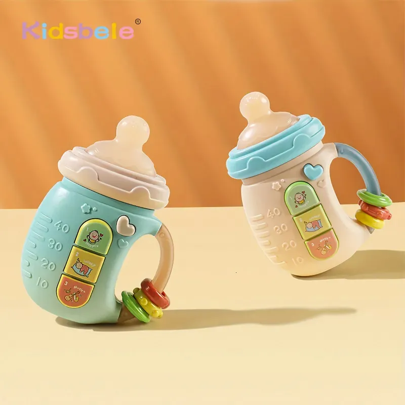 Intelligens Toys Musical Baby Rattle Teether med lätt löstagbar silikon tandläkare Pedagogiska sensoriska leksaker för 6 månader gamla småbarn 230928