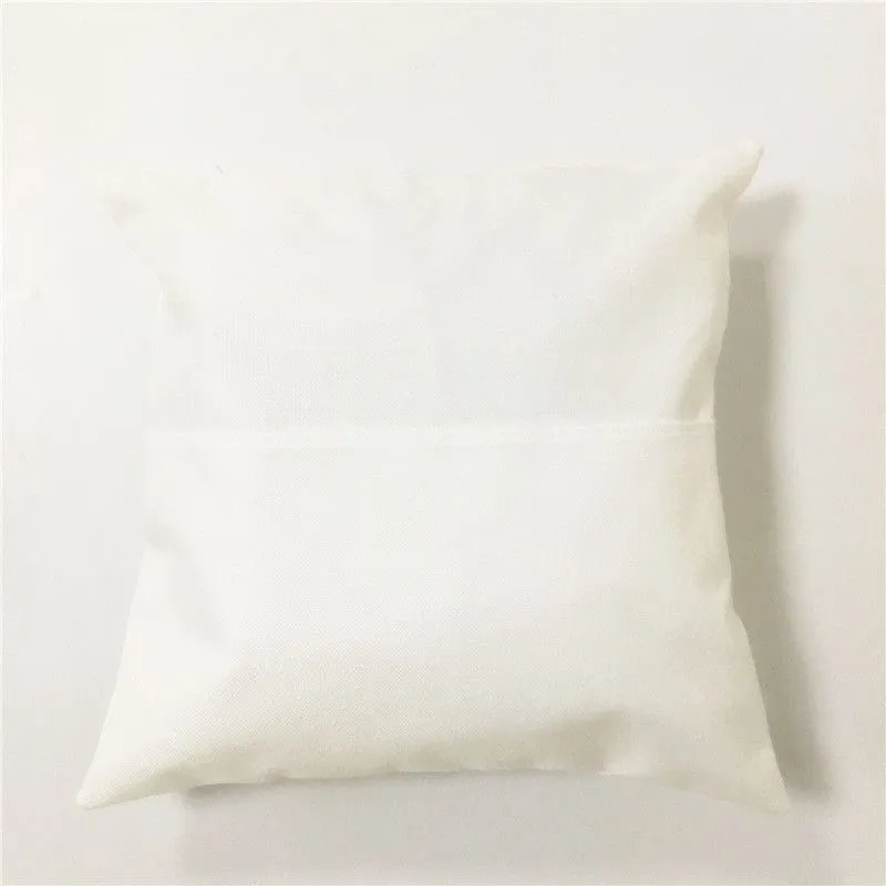 Sublimation Blank Pillow Case 40*40cm Solid Color Book Pocket Pillows Cover Personalized Beige White Polyester Linen Cushion Covers Home Suppl
