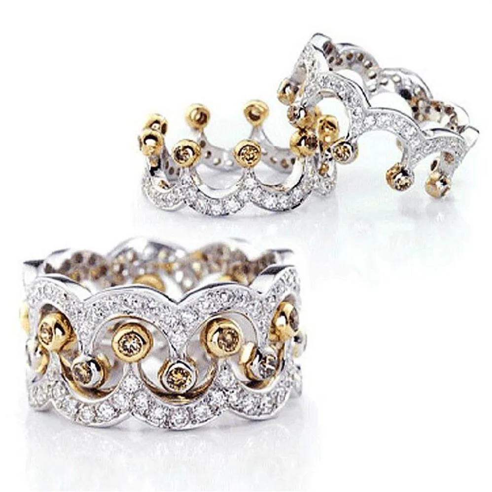 Size 6 78 9 Top Selling 40% off Luxury Jewelry 925 Sterling Silver White Sapphire CZ Crystal Party Retro Diamond Women Wedding Cro238U