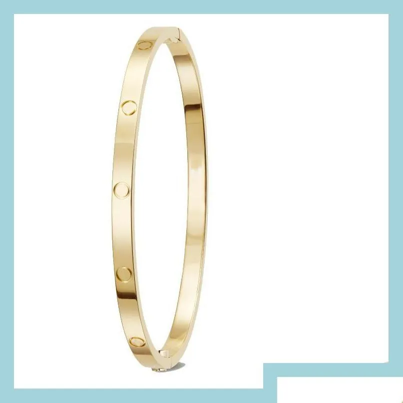 Takı Bileklik Moda İnce Aşk Bilezik Kopya Vida Tasarımcıları Gül Altın Platin Bangles Hediye Titanyum Çelik ADT 3.65mm bilezikler F D DH2GJ