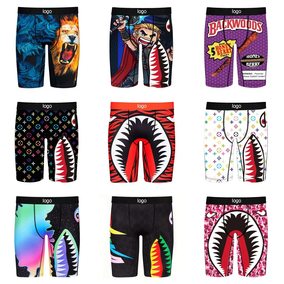 Diseñador de ropa interior para hombre, pantalones cortos de playa, boxers, calzoncillos sexy, boxers suaves impresos, bañadores transpirables de secado rápido, marca masculina, estilos aleatorios, 2 piezas