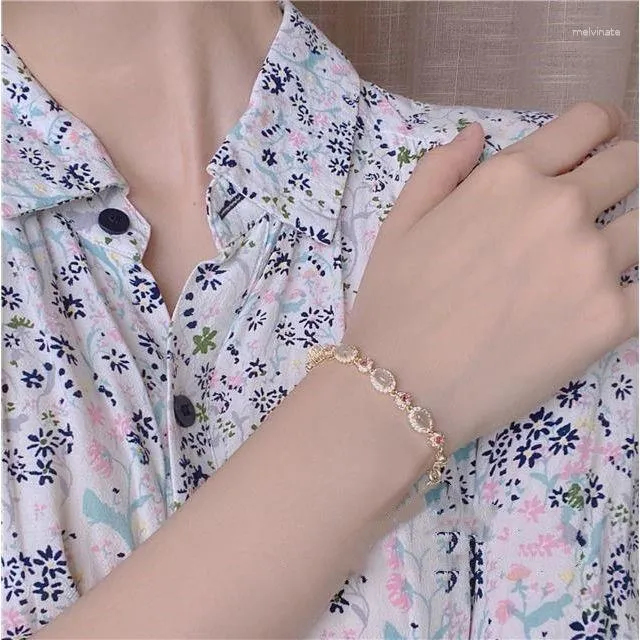 Bangle Natural Cherry Blossom Powder Retro Gift For Girls With Niche Design Bracelet