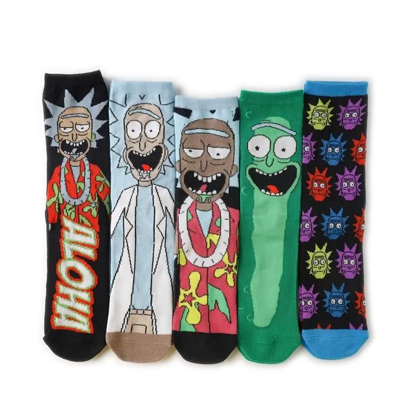 Chaussettes pour hommes le dessin animé drôle Hip Hop imprimé personnalisé fou nouveauté hommes unisexe confortable Skateboard Happy310N