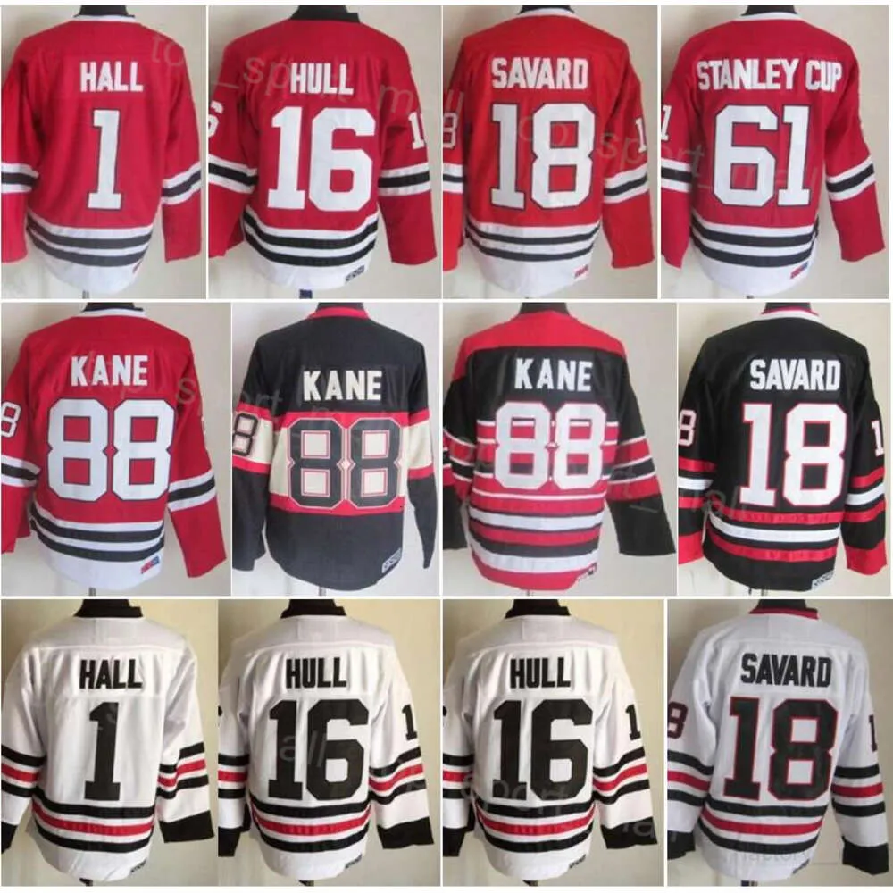 Heren Retro Hockey 1 Glenn Hall Jerseys Retire 16 Brett Hull 18 Denis Savard 61 Stanley Cup 88 Patrick Kane 27 Jeremy Roenick 2 Duncan Keith Vintage Classic All Stitched