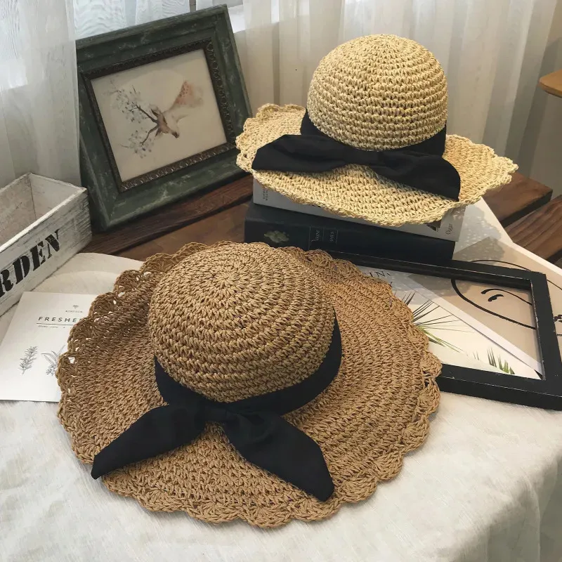 Cappellini Negozio di cappelli Cappello estivo personalizzato per ragazza e donna Cappello con fiocco grande Cappello lungo Sun Beach DM1 231008