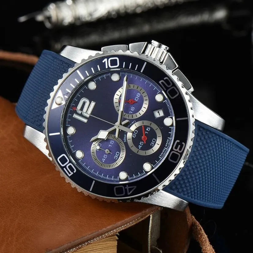 Męskie zegarki WSZYSTKIE Work Diar Work Japan Kwarc Ruch Chronograph Mężczyźni Watch gumowy pasek na zewnątrz sportowy wodoodporny na rękę A297P