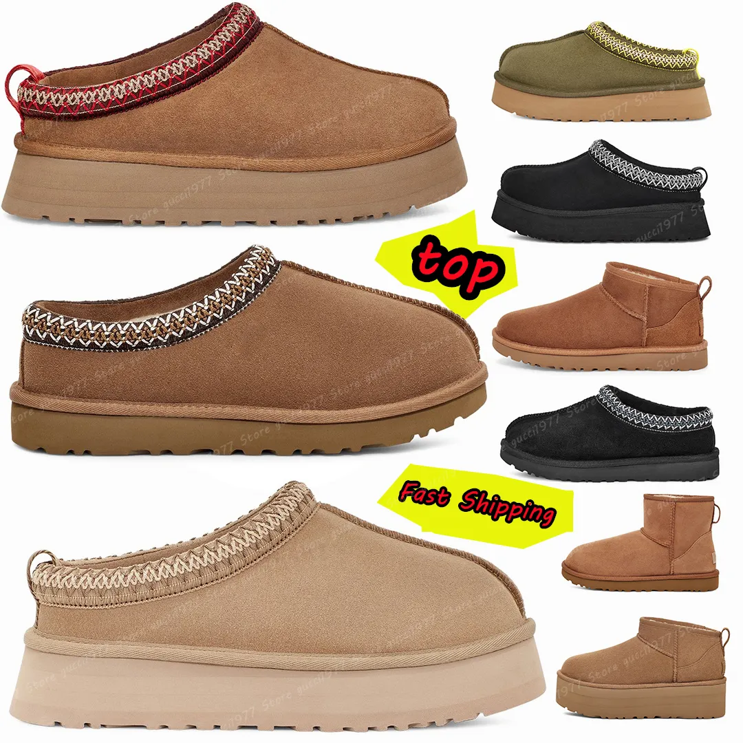 Designer uggz stövlar tasman ultra mini stövlar ug tofflor för kvinnor tazz tozzs uggz tofflor fluffy toffel australien stövlar kvinna ull stövlar plattform