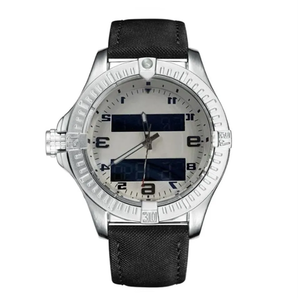 Moda quadrante blu orologi da uomo orologio doppio fuso orario puntatore elettronico display montre de luxe orologi da polso cinturino in caucciù orologio maschile301v