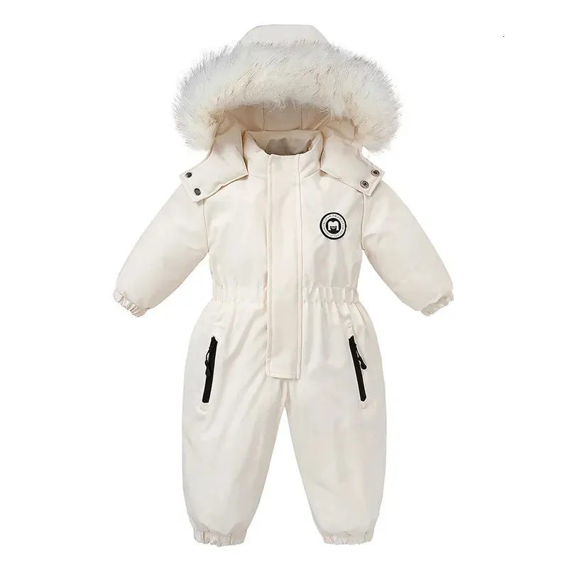 Ned kappa -30 vinter babykläder förtjockar varm romper plus fleece jumpsuit snowduits flicka pojke huva jackor skiddräkter barn kappa ytterkläder 231005