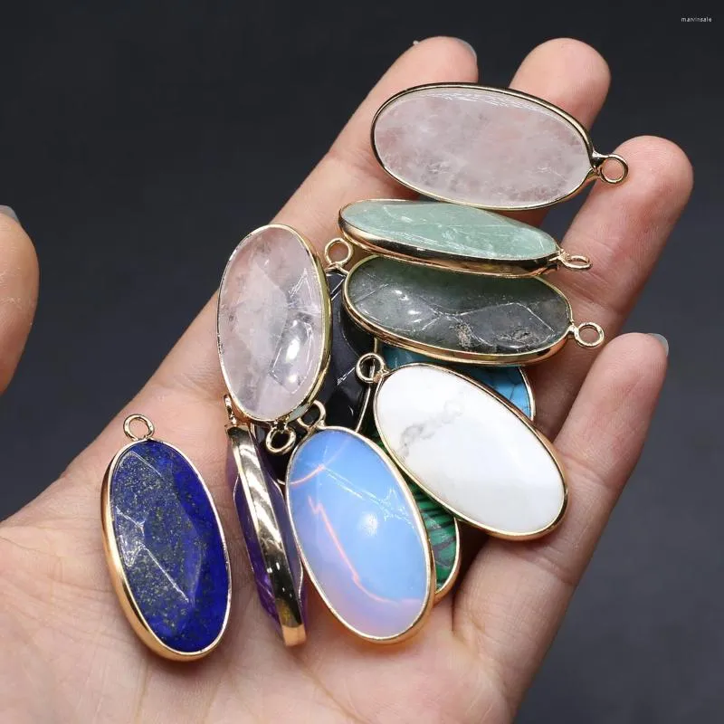 Colares de pingente de pedra natural quartzs pingentes banhado a ouro labradorite lapis lazuli para fazer jóias diy mulheres colar acessórios