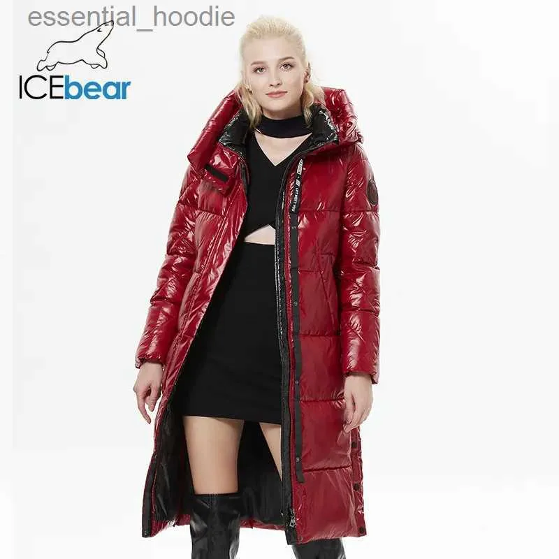 Kadınlar Down Parkas Icebear 2023 Kış Moda Ceket Kadın Kapşonlu Sıcak Parkas Bio Kalıp Parka Hight Kalitesi Fe Quilted Coat GWD20155D L231005