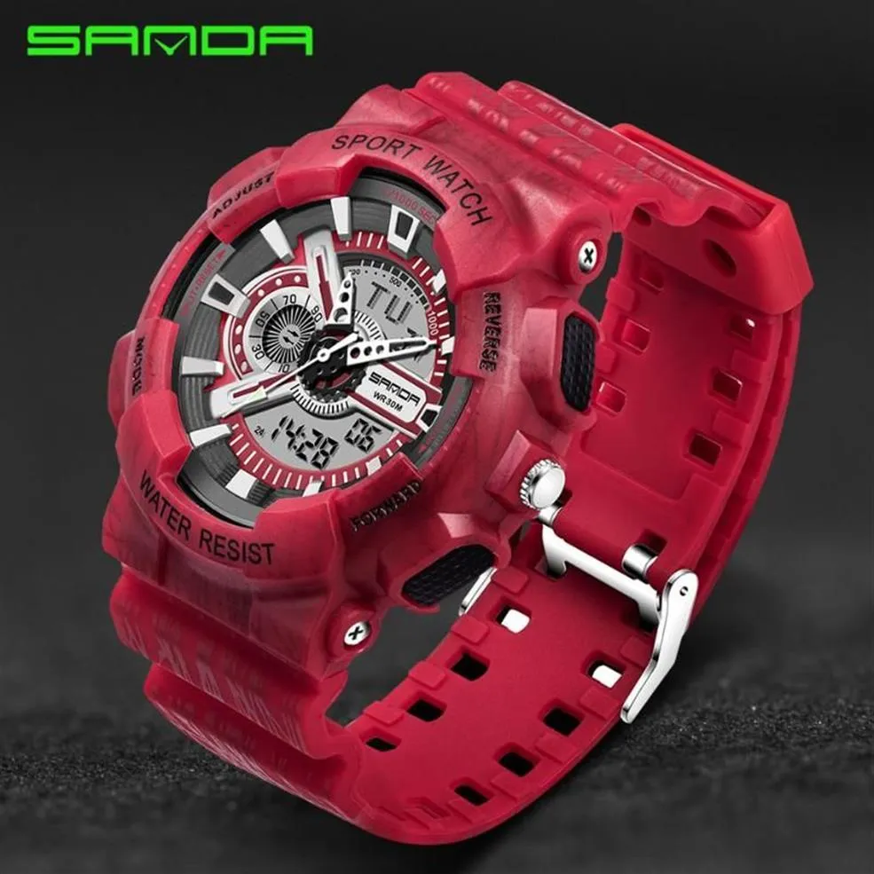 Montres hommes Top SANDA montre numérique G Style militaire Sport hommes LED Quartz montre numérique Reloj Hombre montres-bracelets 1858