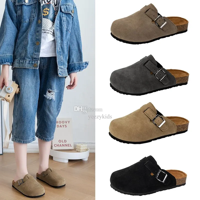 أطفال Cork Slippers Slipler Slides Warm Boys Girls Winter Clogs Sandals Sandals Sandals الأطفال