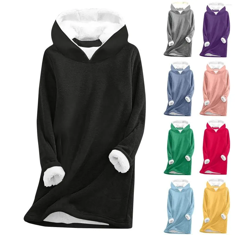 Women's Hoodies Fleece Winter Underwear Thick Warm Top O Neck Women Velvet Sweatshirt Blouse Sweatshirts T Shirt